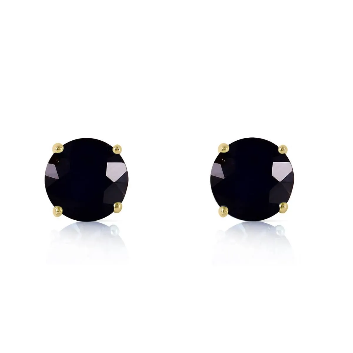 1 Carat 14K Solid Yellow Gold Stud Earrings 1.0 Carat Natural Black Diamond