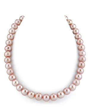 10.5-11.5mm Pink Freshwater Pearl Necklace- AAAA Quality