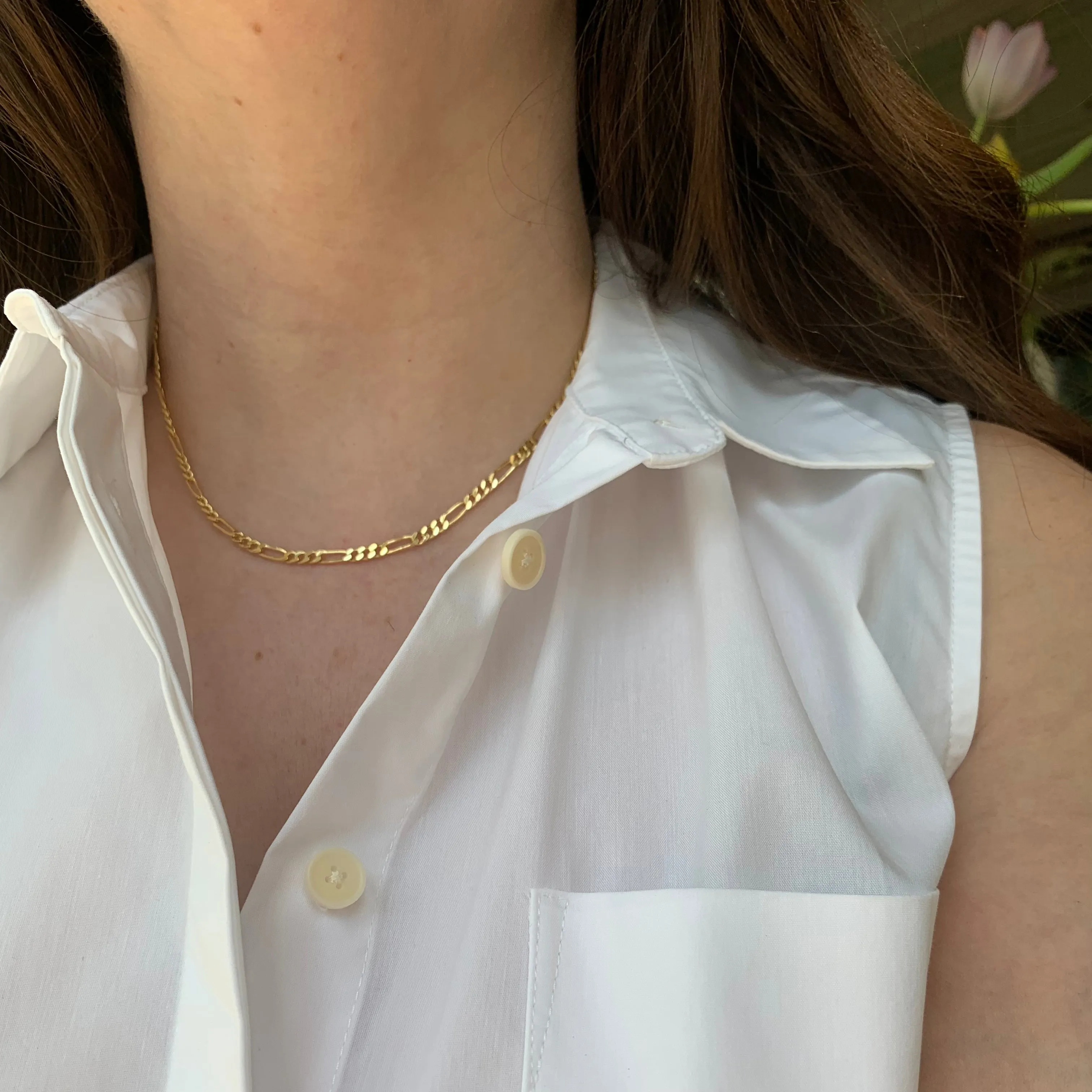 10K Gold Figaro Chain Necklace