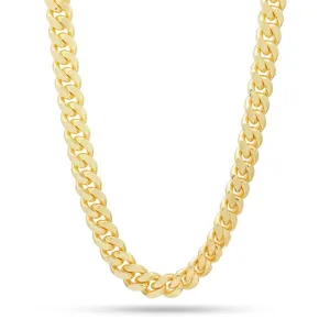 10mm Stainless Steel 14K Gold Miami Cuban Curb Chain