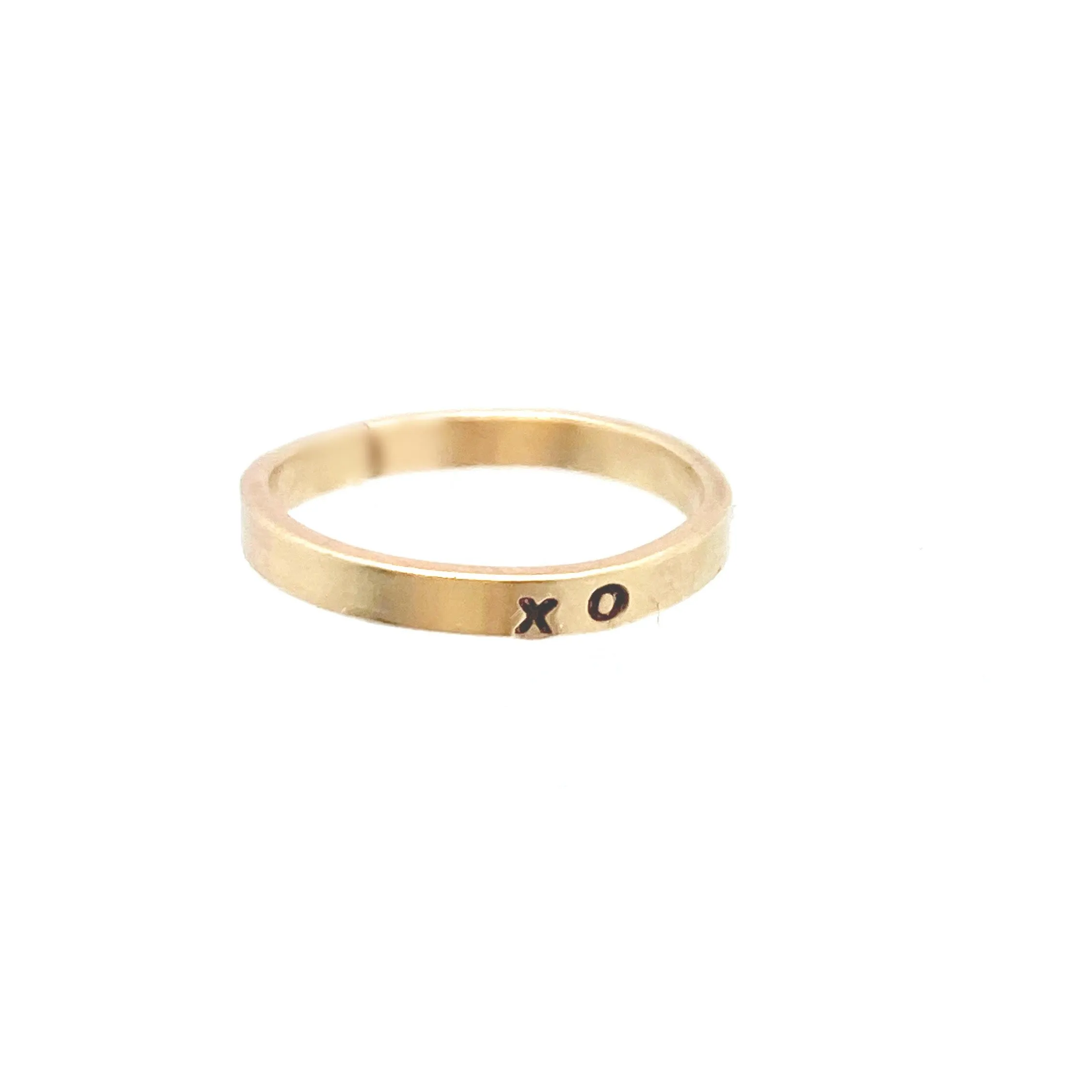 14 kt Solid Gold 2mm Personalized Stacking Ring