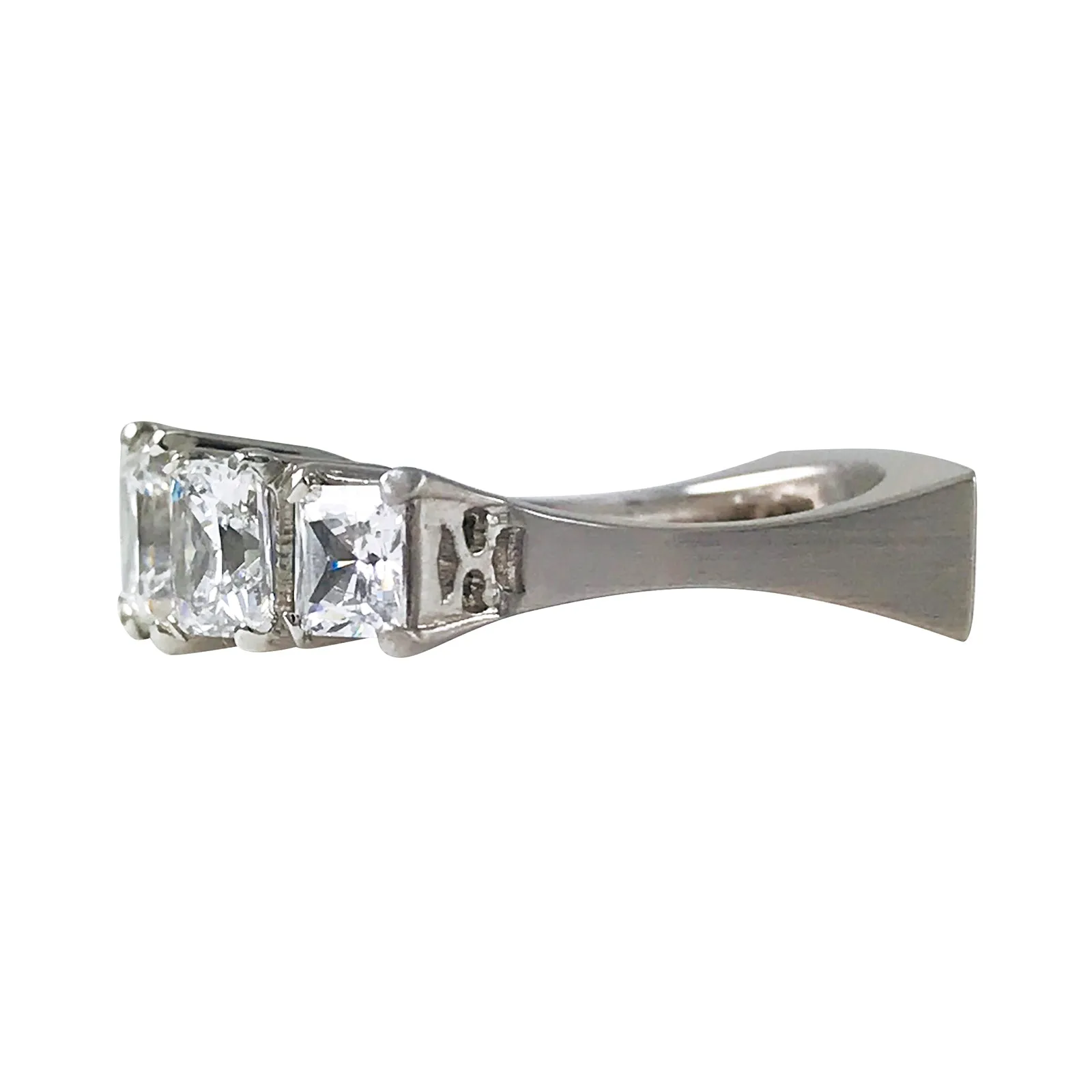 14k Custom Contemporary Cubic Zirconia Cocktail Ring