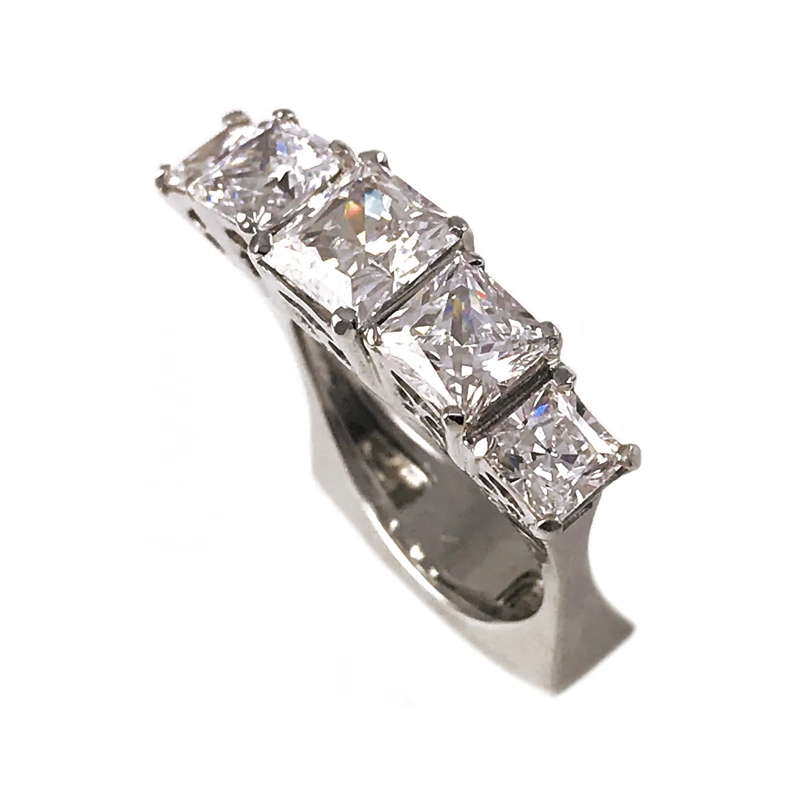 14k Custom Contemporary Cubic Zirconia Cocktail Ring