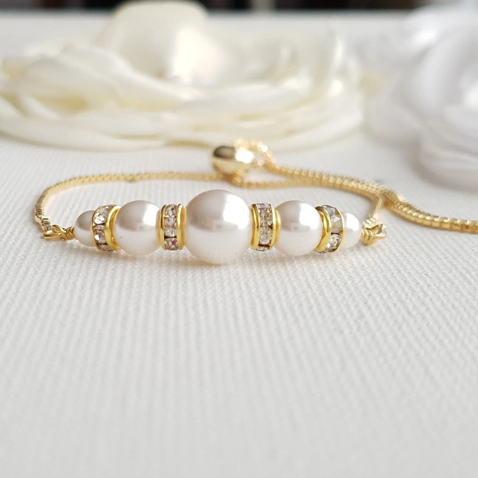 14K Gold and Pearl Bracelet- Ava