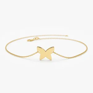 14K Gold Trendy Gold Butterfly Bracelet