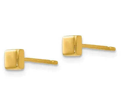 14k Polished Square Post Earrings