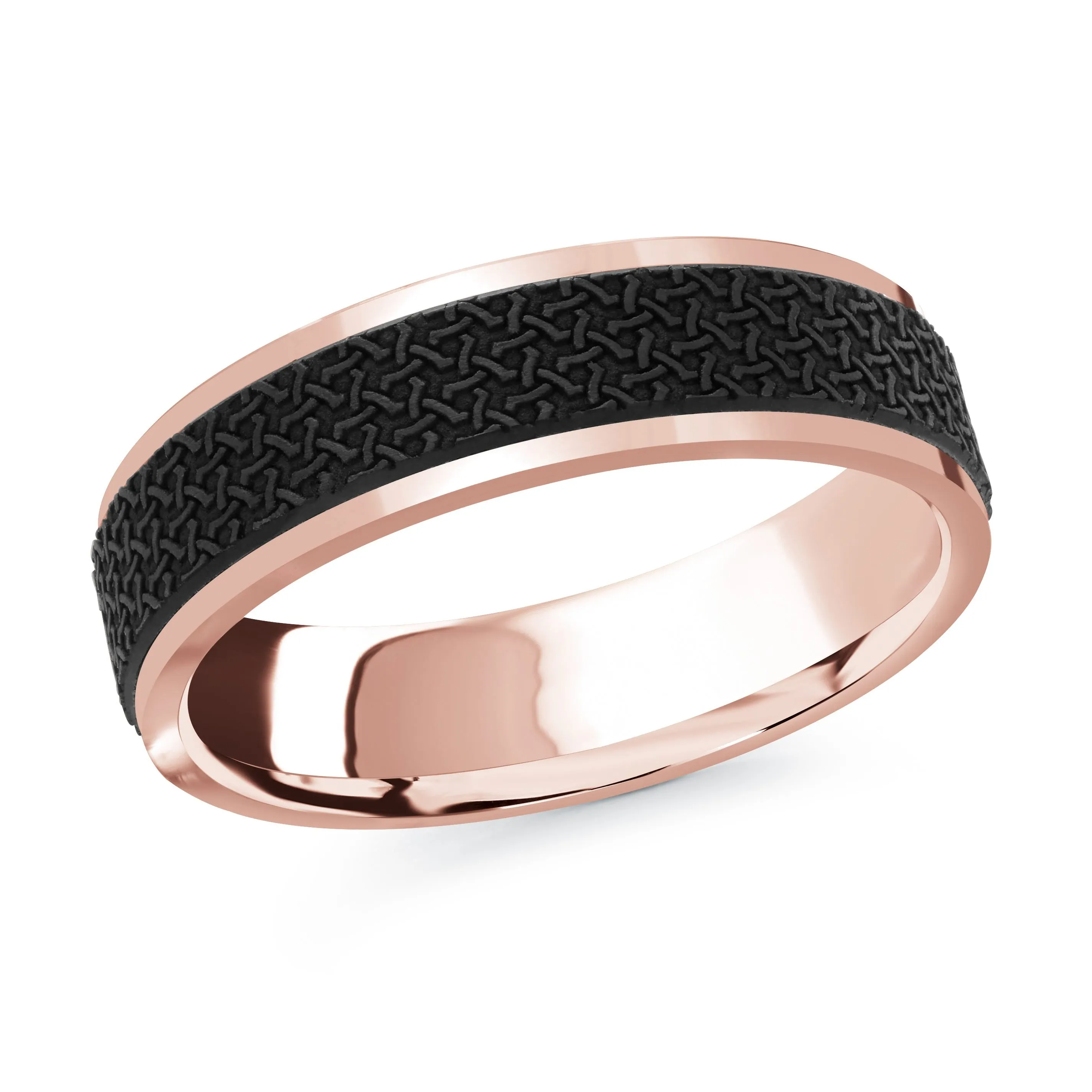 14K Rose Gold Ring from the Noir Collection by Malo - MRDA-079-6P