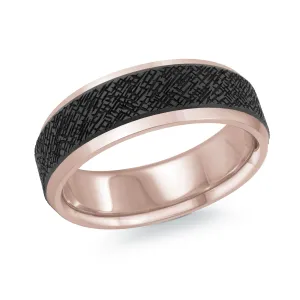 14K Rose Gold Ring from the Noir Collection by Malo - MRDA-141-7P