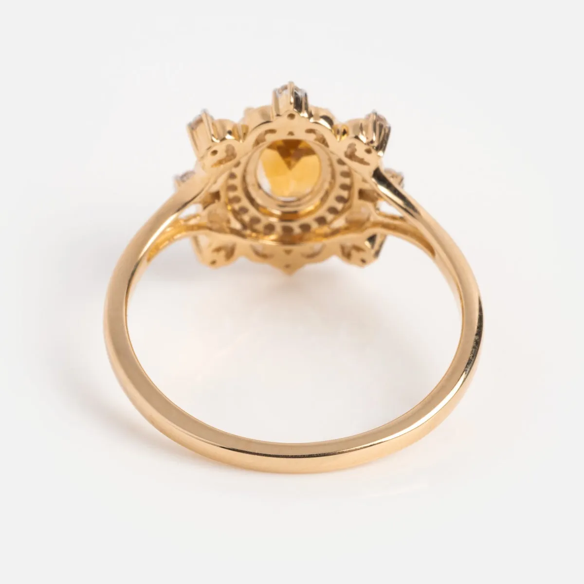 14k Vintage Inspired Citrine Statement Ring