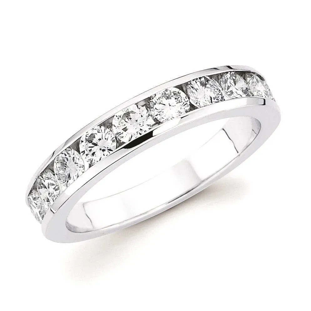 14K White Gold .75CTW Diamond Channel Set Band