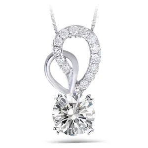 14k White Gold Moissanite Pendant / Necklace 1.77ctw