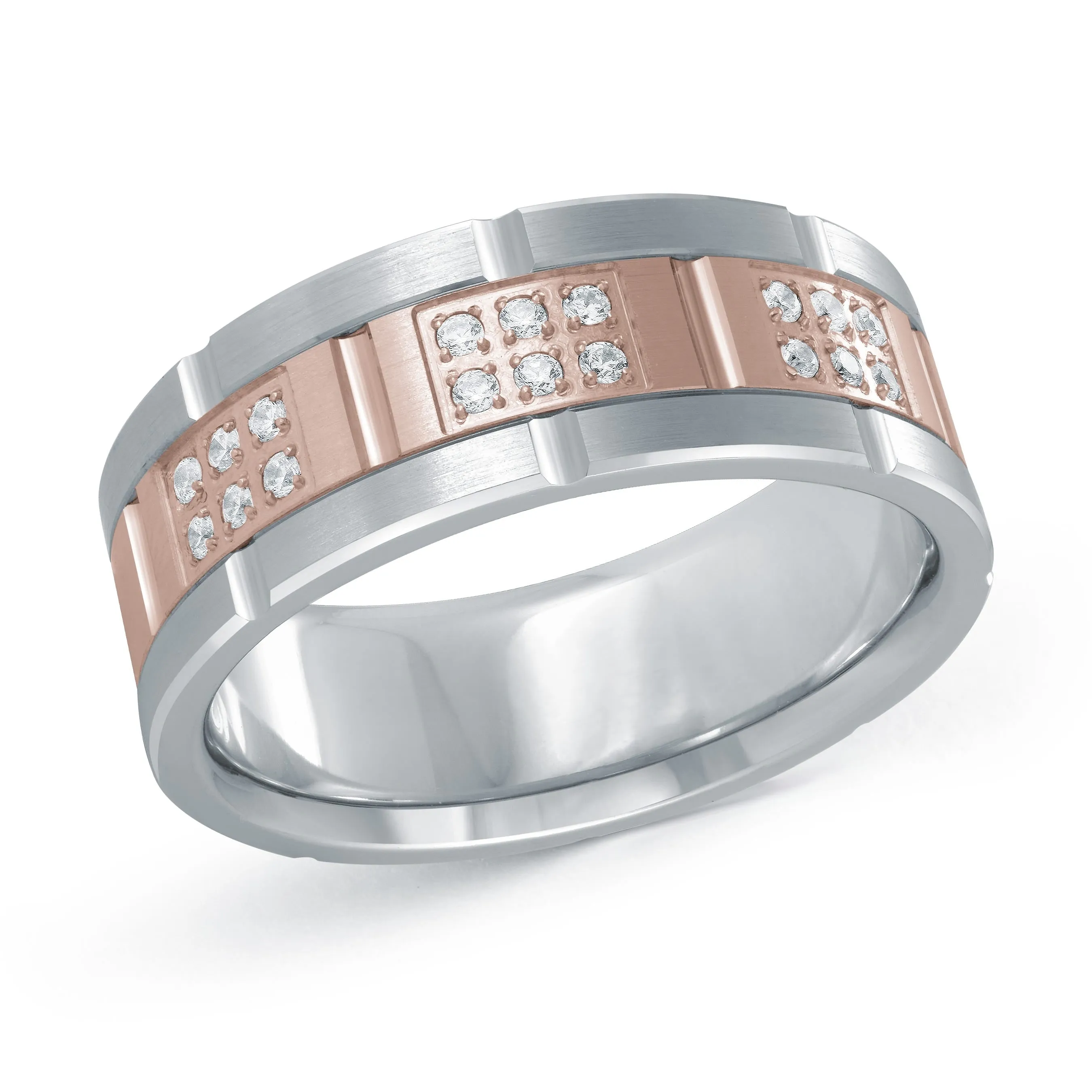 14K White Gold with 14K Rose Gold Ring from the Executif Collection by Malo - FJMD-084-8WP