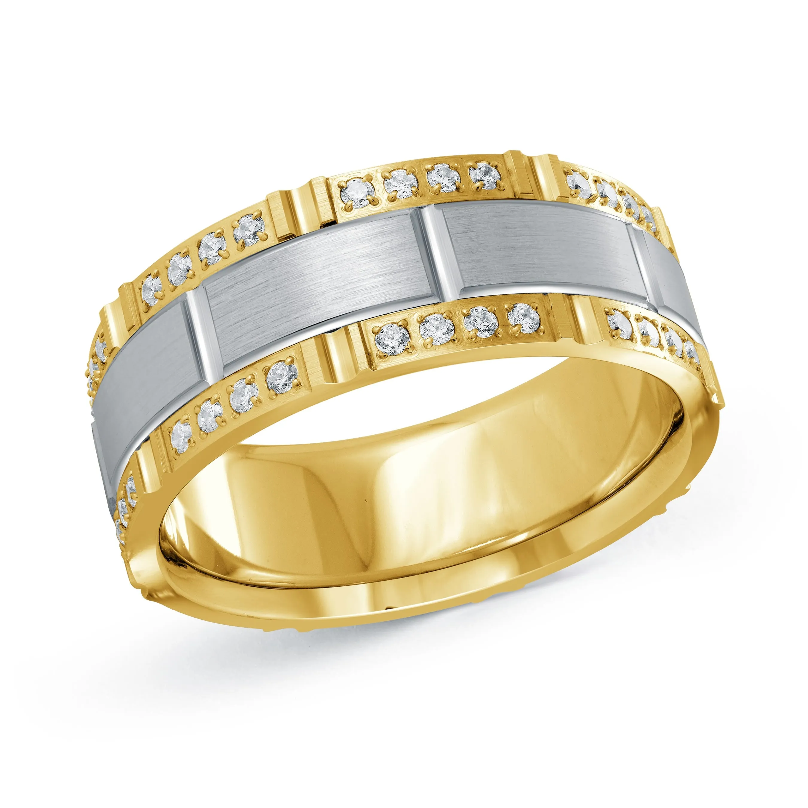 14K Yellow Gold with 14K White Gold Ring from the Executif Collection by Malo - FJMD-085-8YW