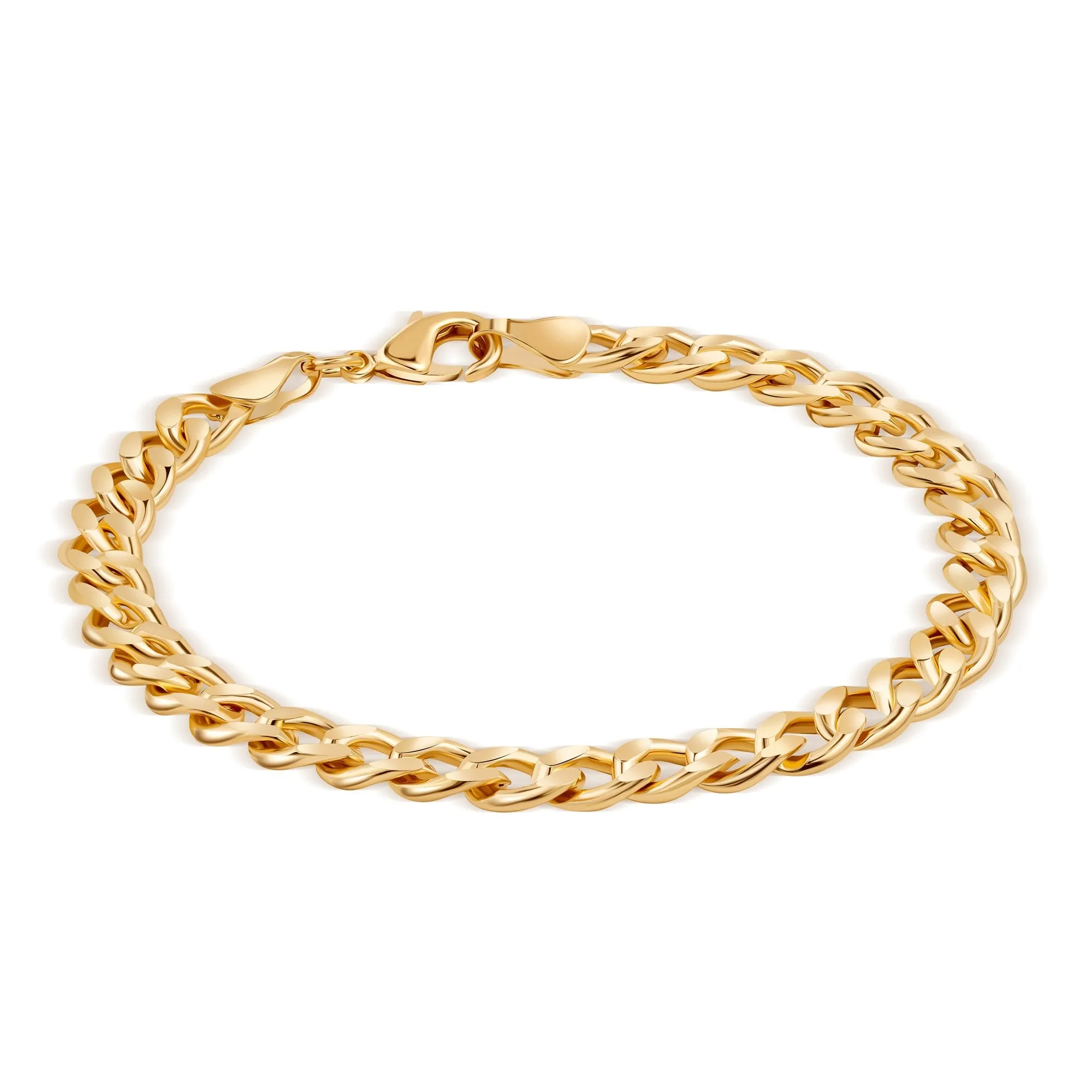 18k Cuban Chain Bracelet  (multiple thickness available)