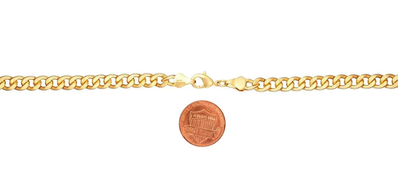 18k Cuban Chain Bracelet  (multiple thickness available)