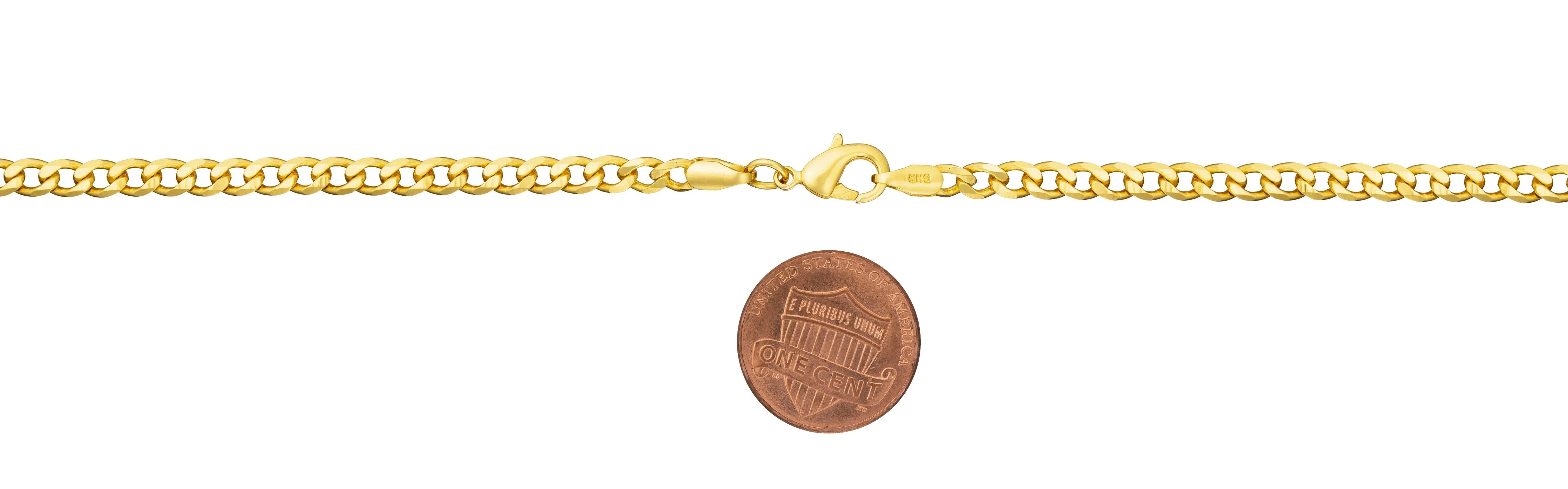 18k Cuban Chain Bracelet  (multiple thickness available)