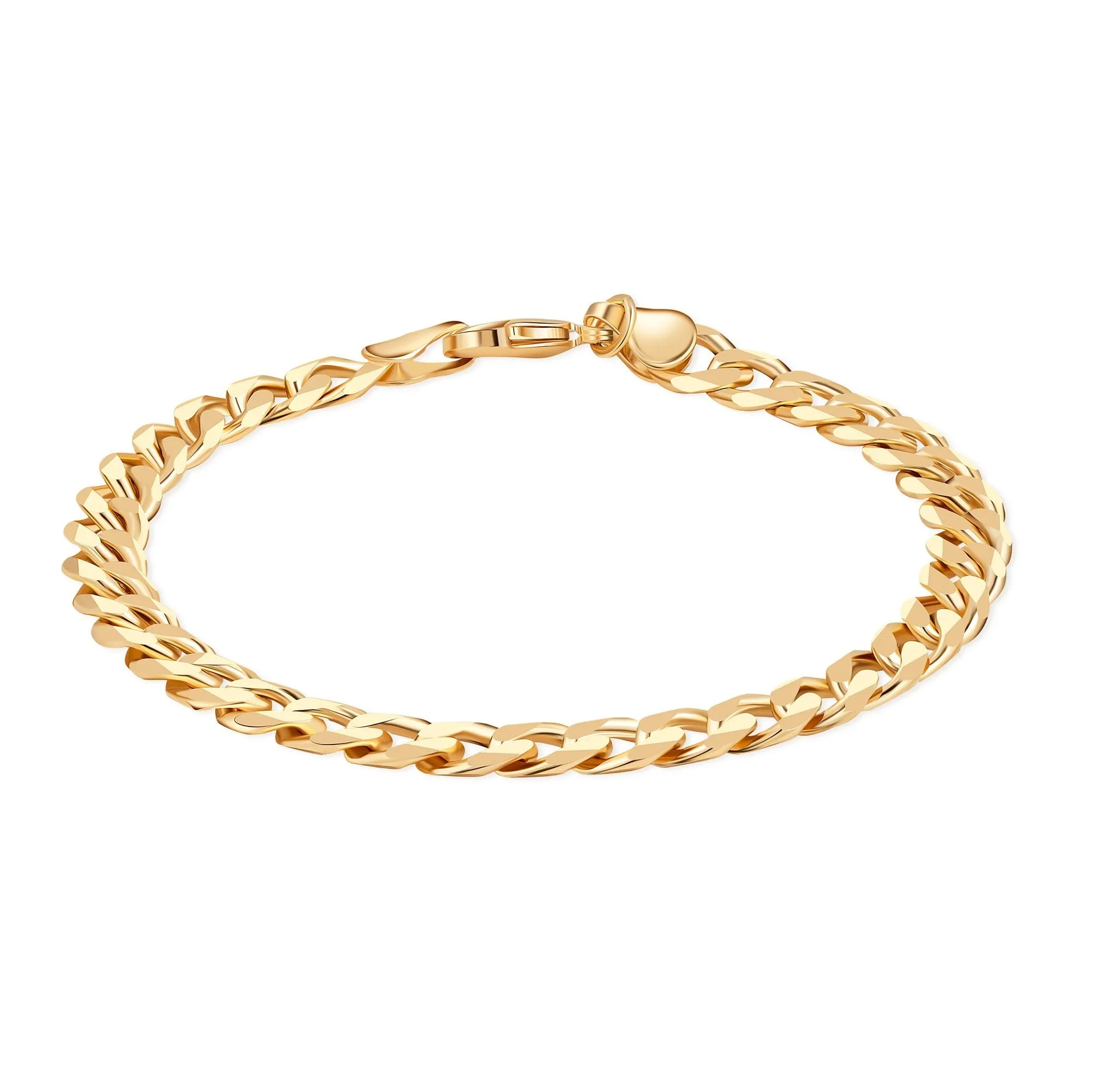 18k Cuban Chain Bracelet  (multiple thickness available)