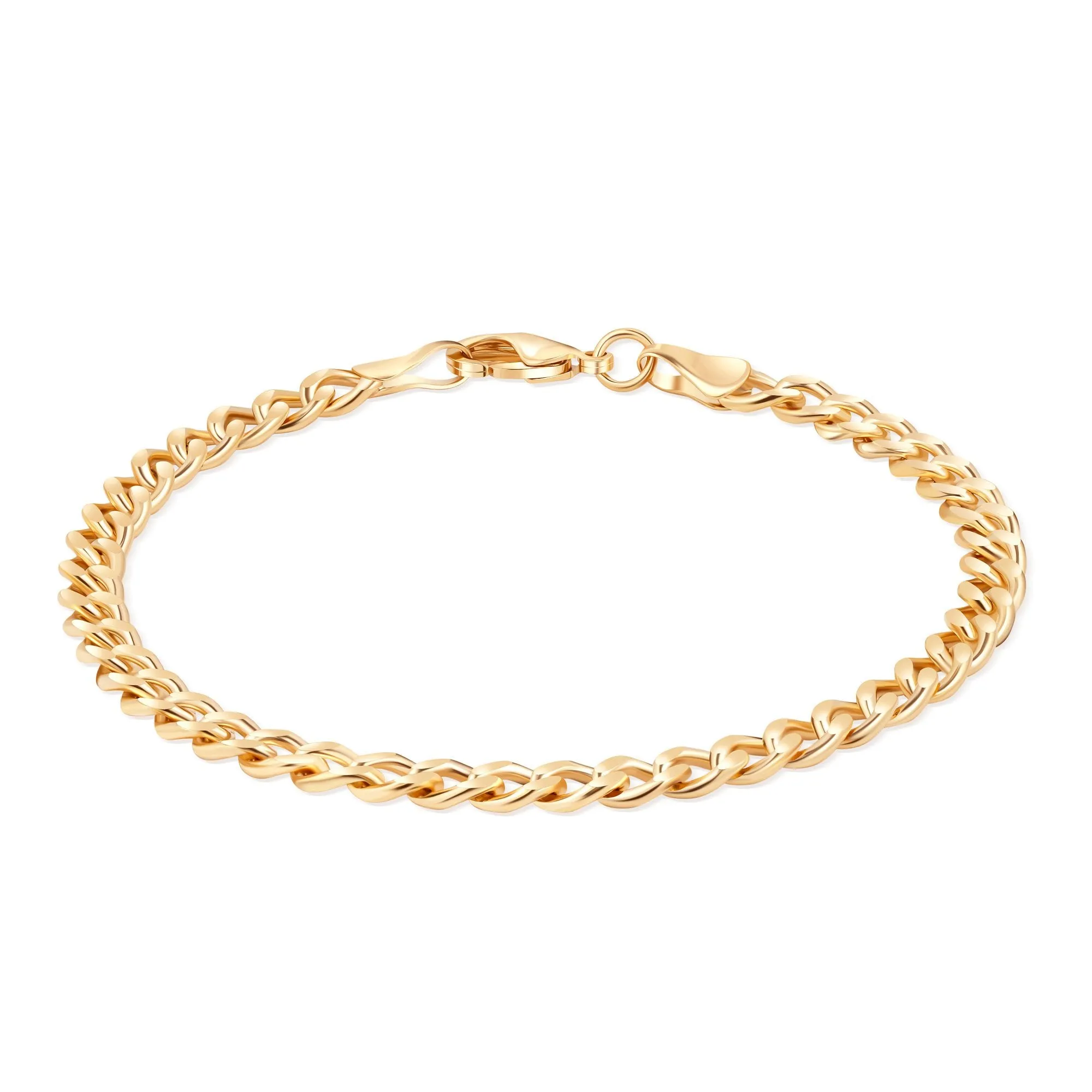 18k Cuban Chain Bracelet  (multiple thickness available)