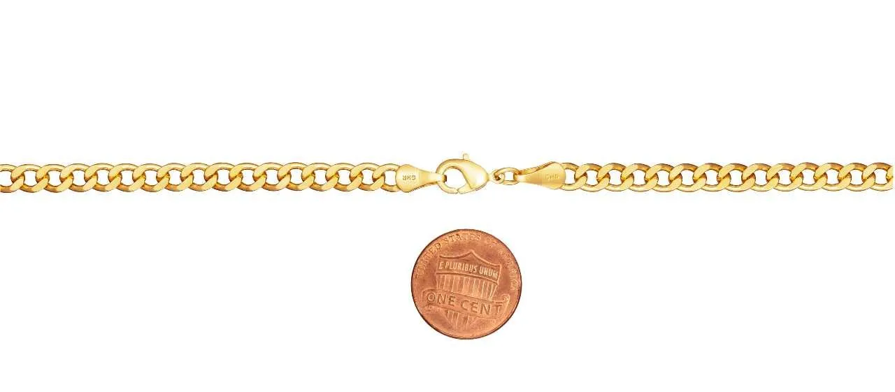 18k Cuban Chain Bracelet  (multiple thickness available)