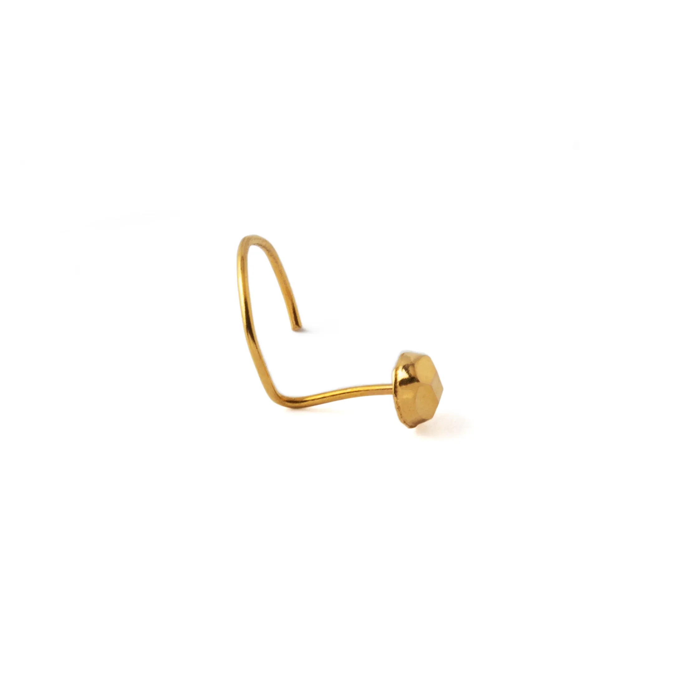 18K Gold Faceted Nose Stud