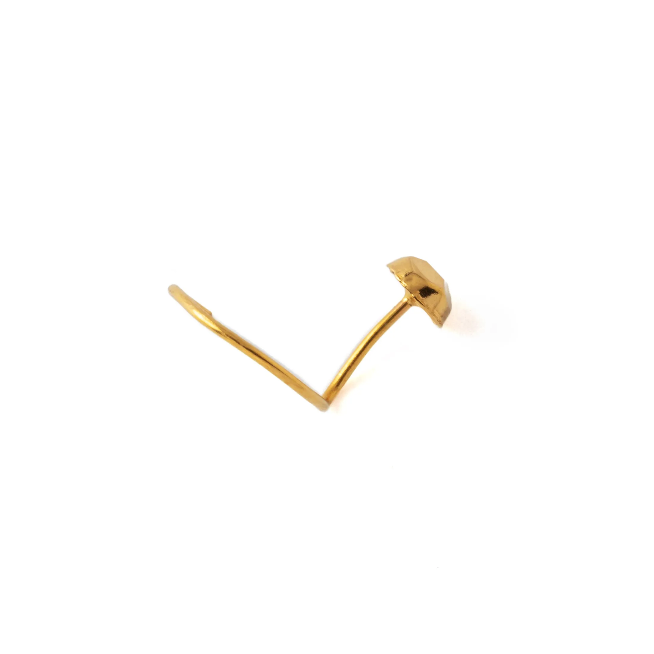 18K Gold Faceted Nose Stud