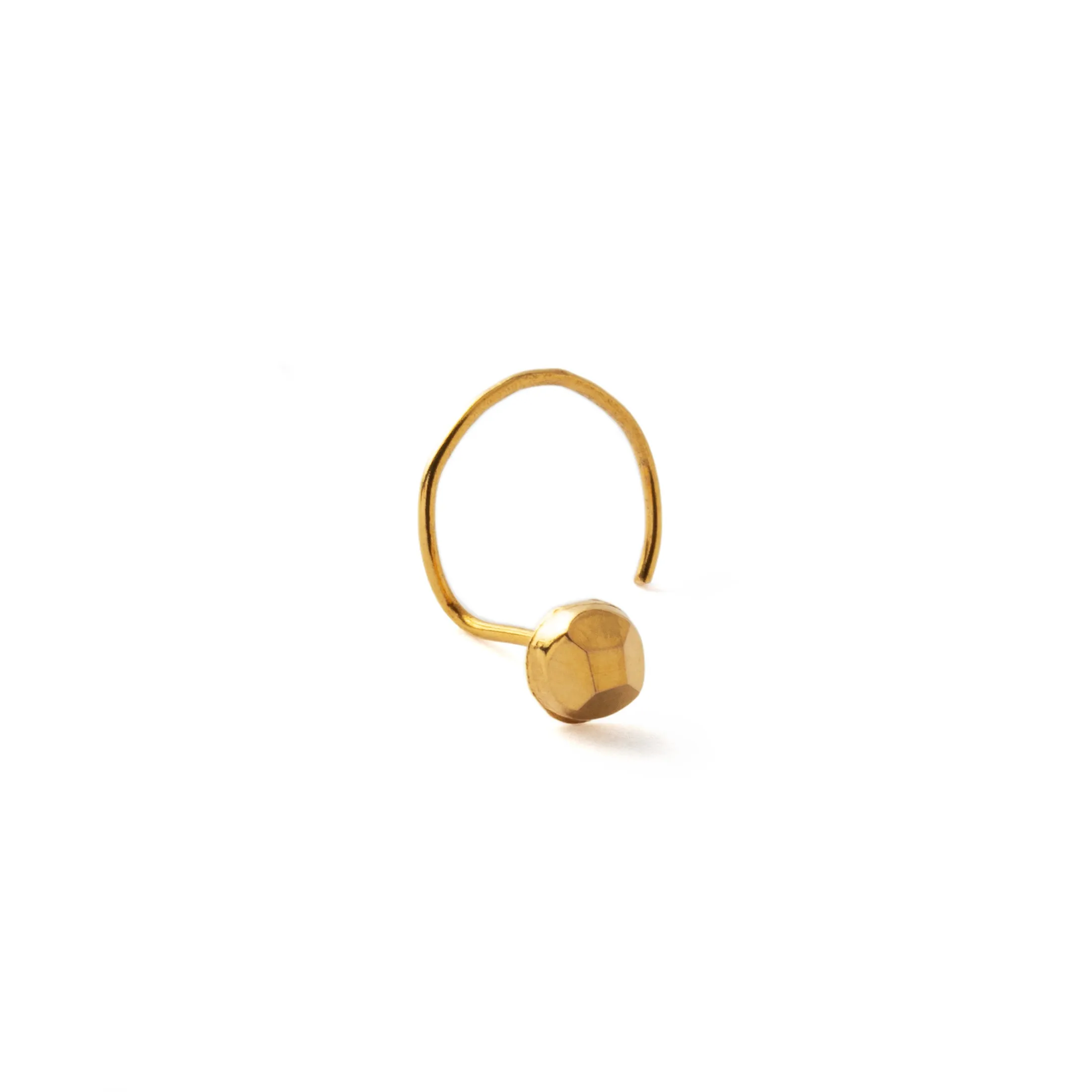 18K Gold Faceted Nose Stud