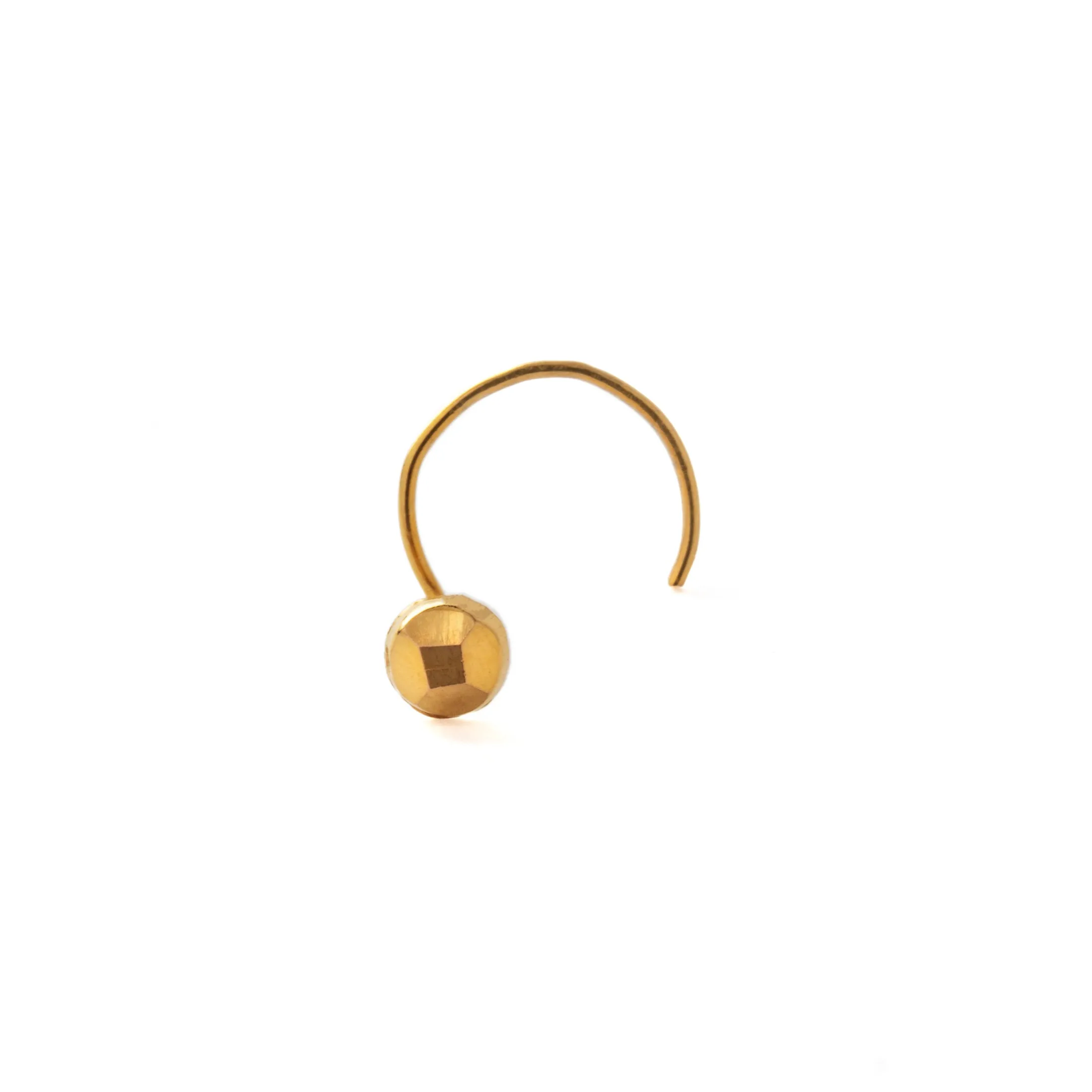 18K Gold Faceted Nose Stud