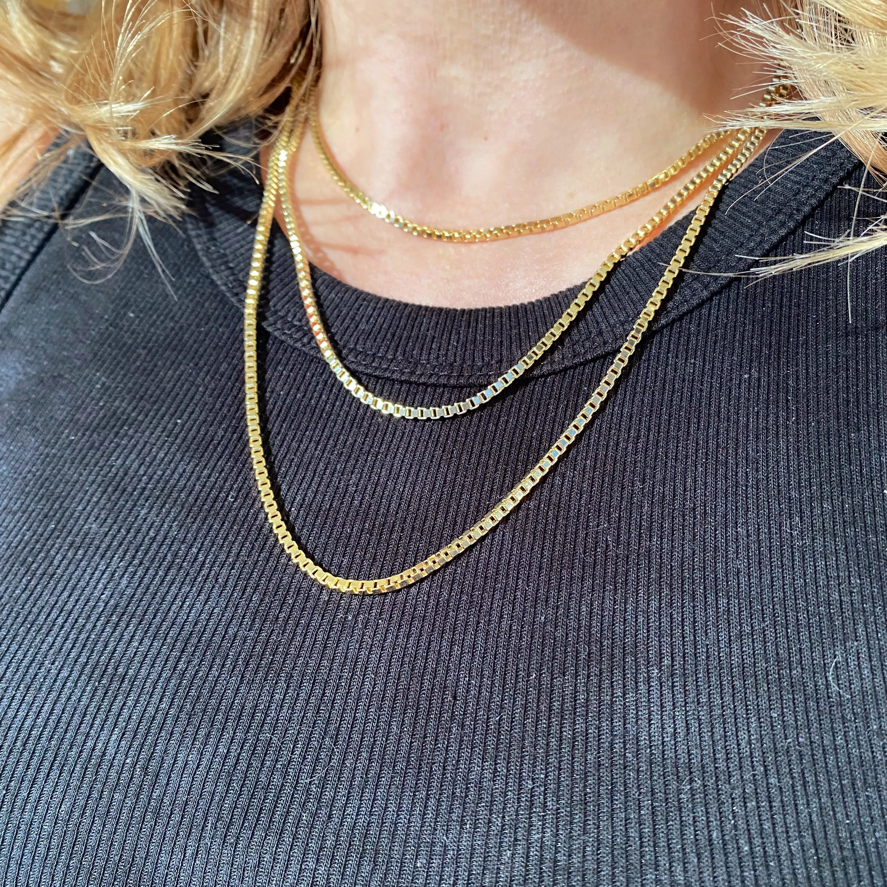 18k Gold Filled 2.0 mm Box Chain Necklace