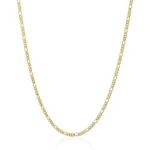 18K Gold Plated 2.5mm Figaro Chain Necklace