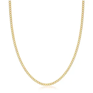 18K Gold Plated 3mm Cuban Link Necklace