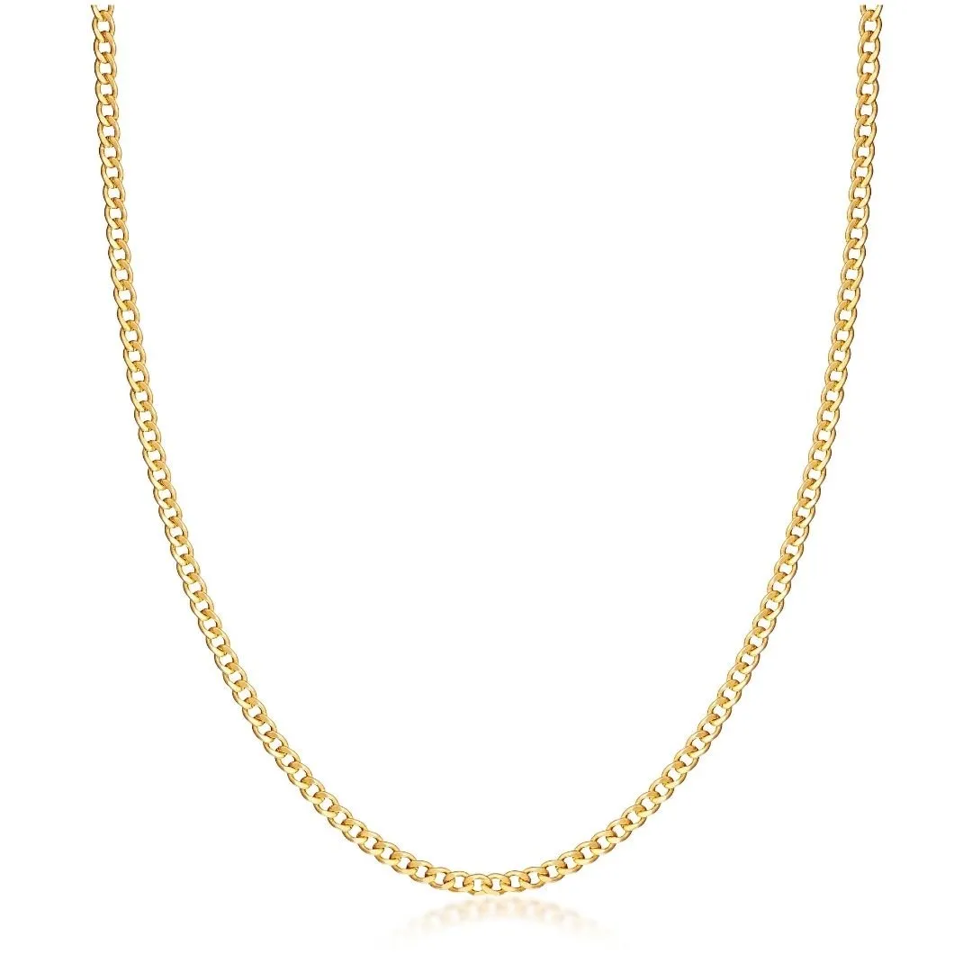 18K Gold Plated 3mm Cuban Link Necklace