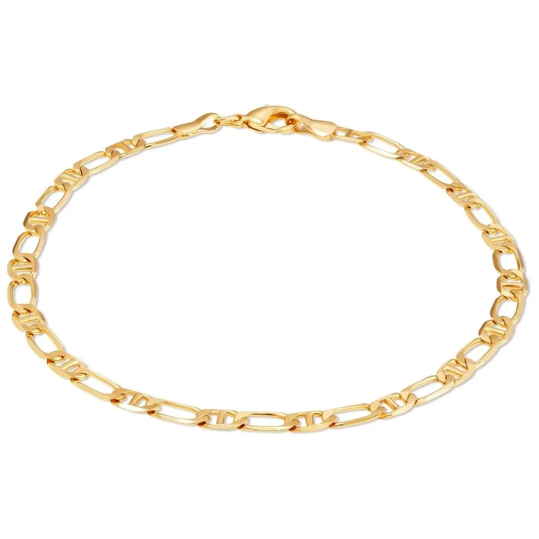 18K Gold Plated 4mm Figarucci Anklet