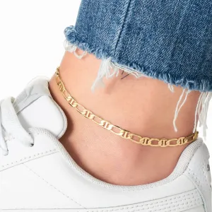 18K Gold Plated 4mm Figarucci Anklet