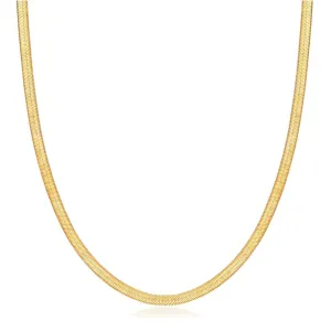 18K Gold Plated 4mm Herringbone Necklace