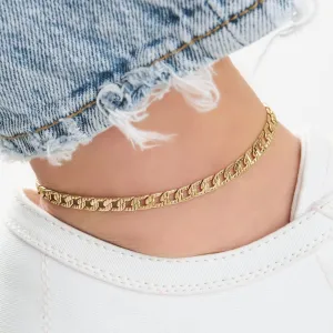 18K Gold Plated Cuban Link Anklet