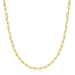 18K Gold Plated Paperclip link Chain Necklace