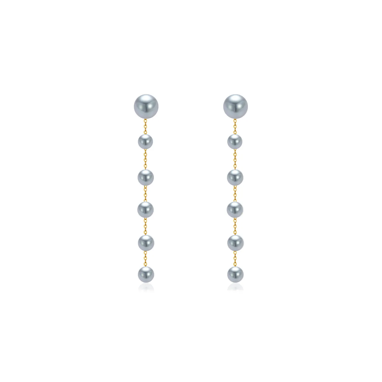 18K Gold Silver Blue Akoya Pearl Earrings KE00157