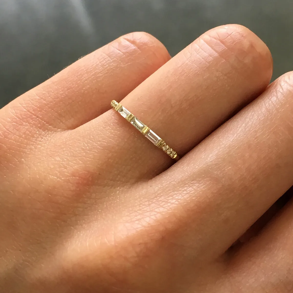 3 Baguette Equilibrium Ring