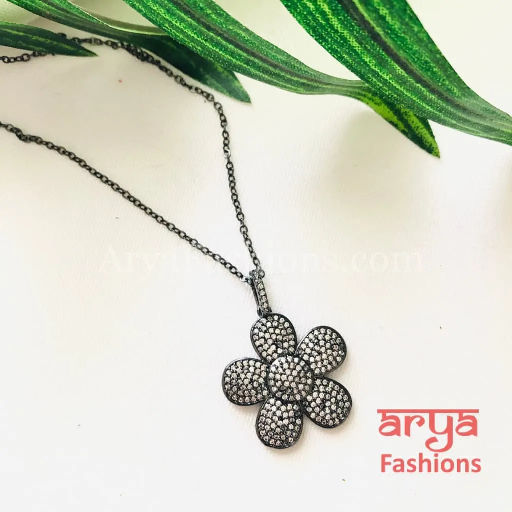 Aarzoo Micro Cubic Zirconia Gray Necklace/Fusion Necklace