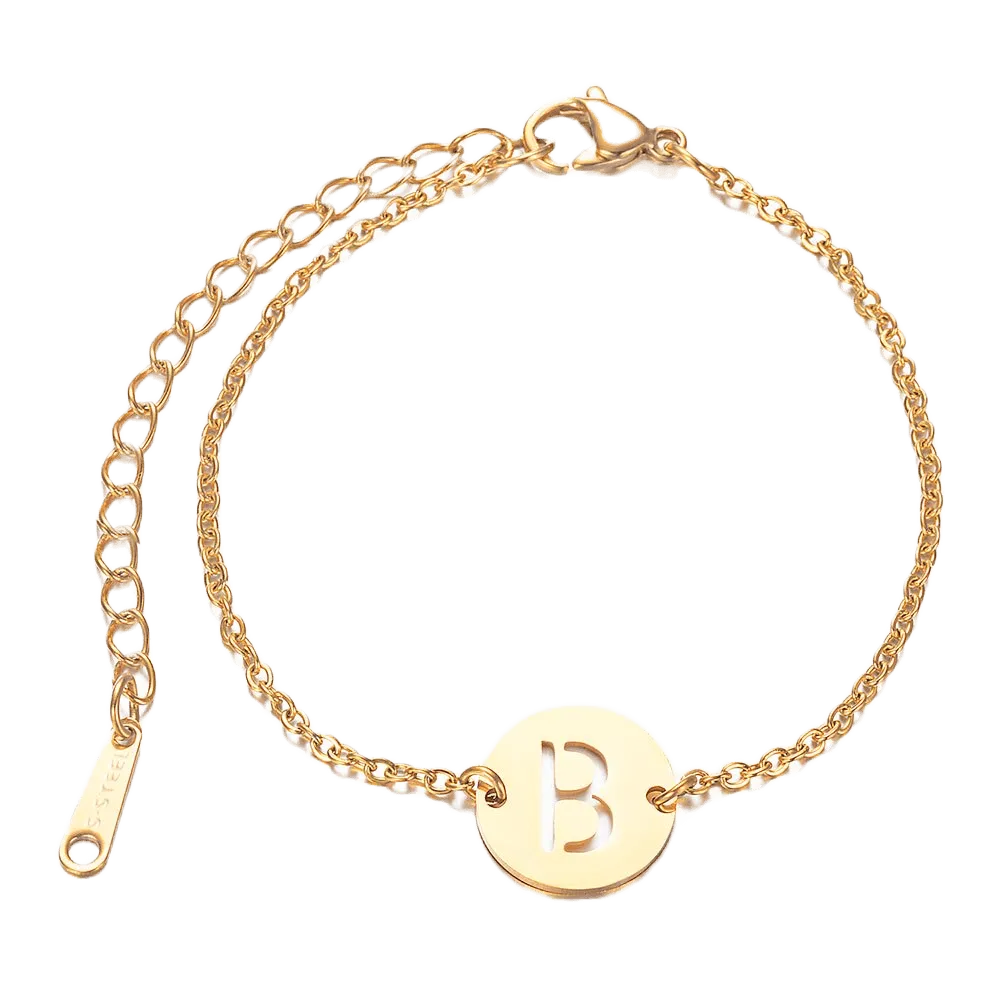 Alphabet Bracelet Gold Plated - Letter B