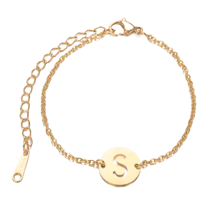 Alphabet Bracelet Gold Plated - Letter S