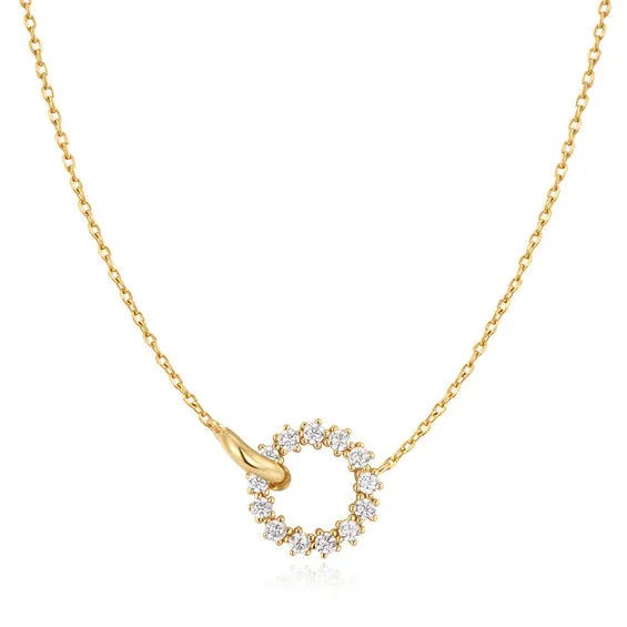 Ania Haie Interlinked Circles Pave Necklace