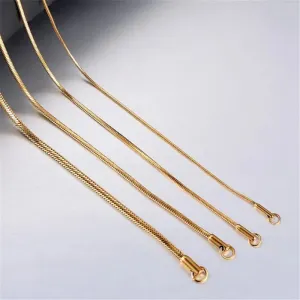 ASON Inoxidable Gold Color Chains 1-5mm Stainless Steel Snake Chains Necklace Twist Rope Jewelry Women Long Chains Accessories