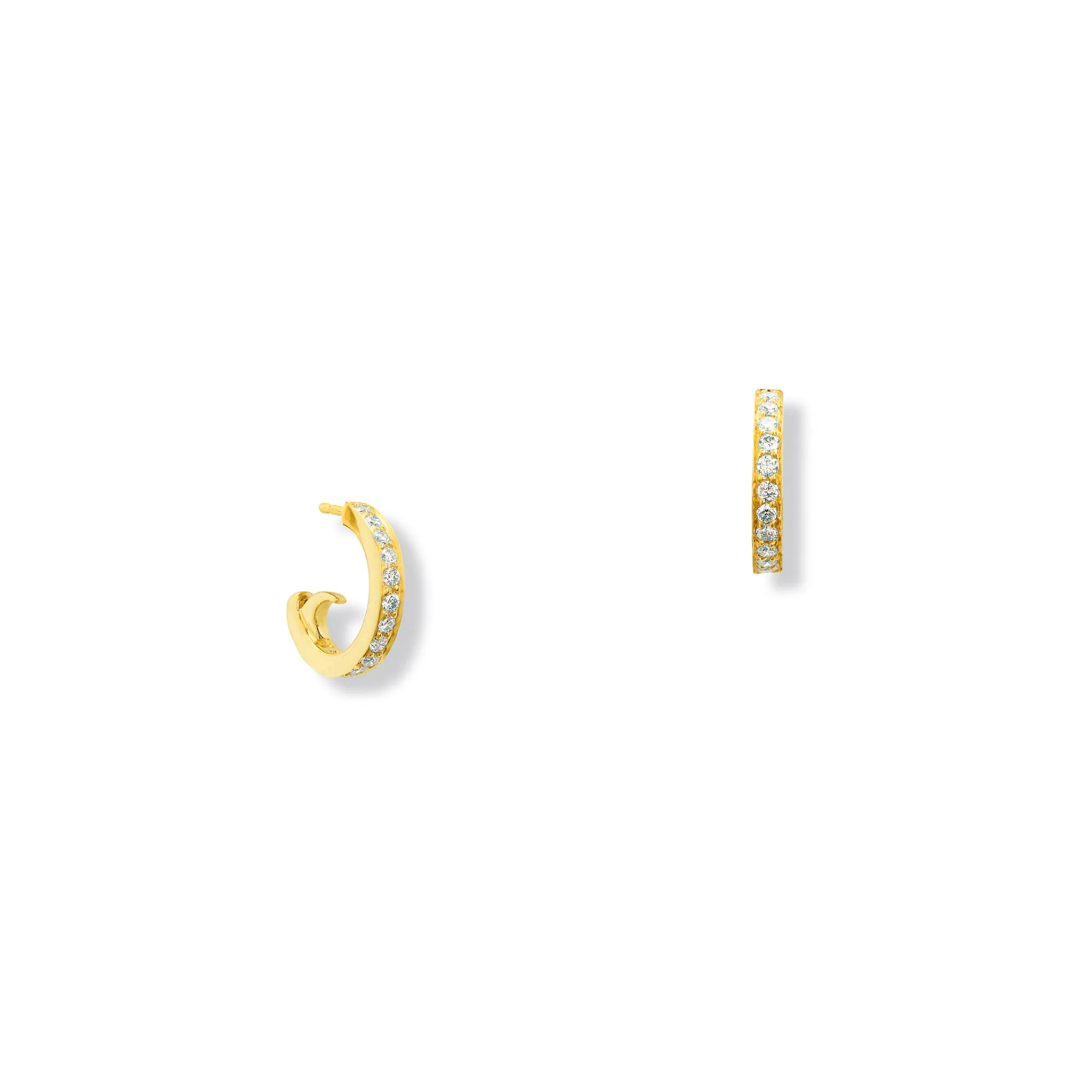 Astrea Hoop Earrings 18ct Yellow Gold - Diamond Pavé