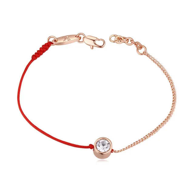 Austrian Crystals jewelry thin red thread string rope Charm Bracelets & bangles for women Fashion  New sale Top Hot summer style