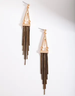 Black Gold Chain Earrings