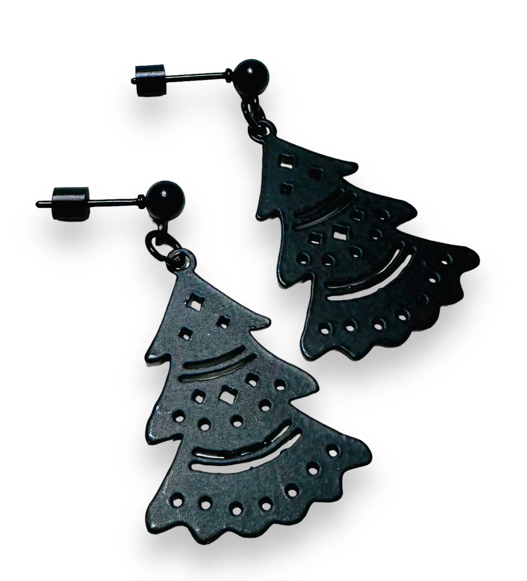 Black Laser cut Earrings/ Brass Earrings