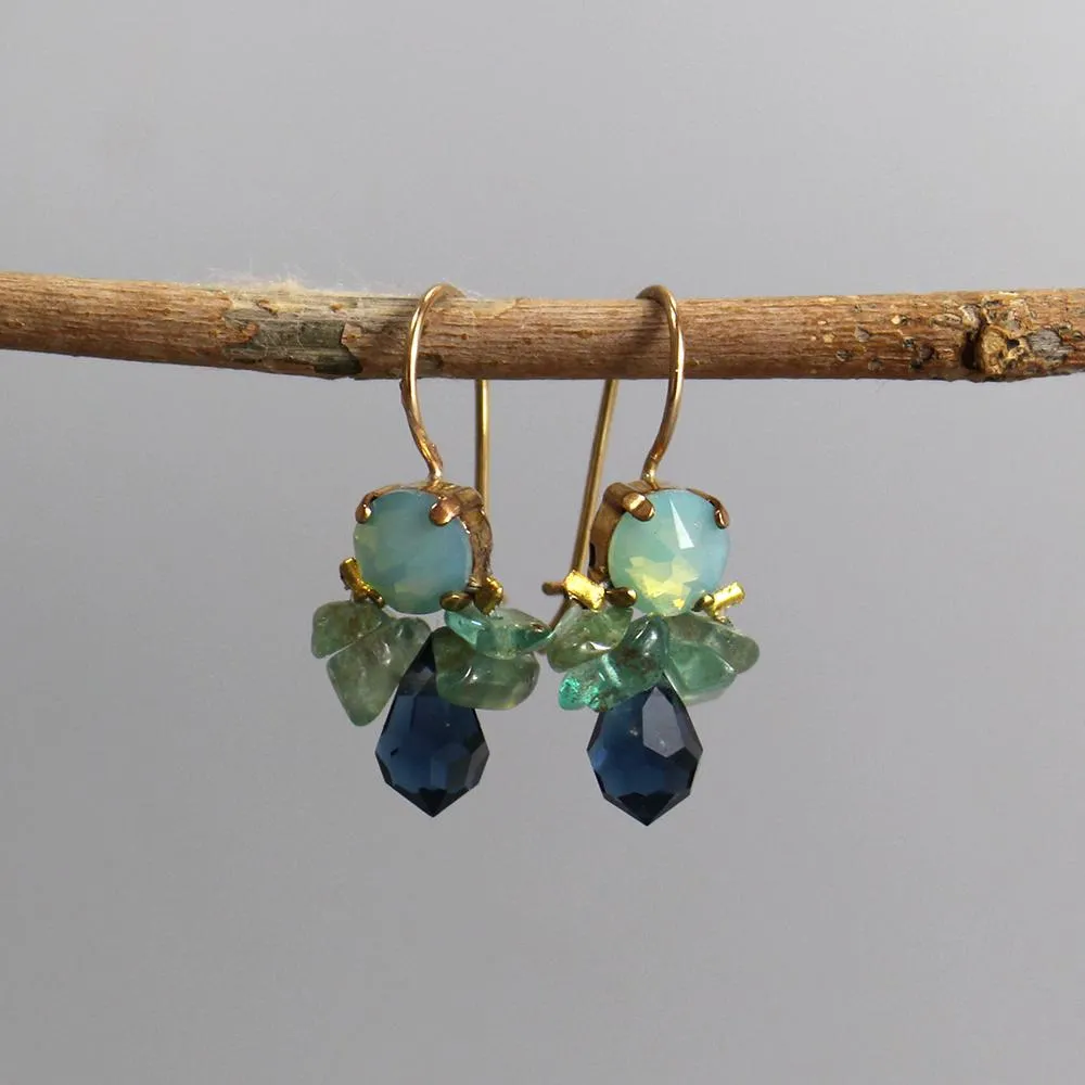 Blue Swarovski Apatite Bee Earrings