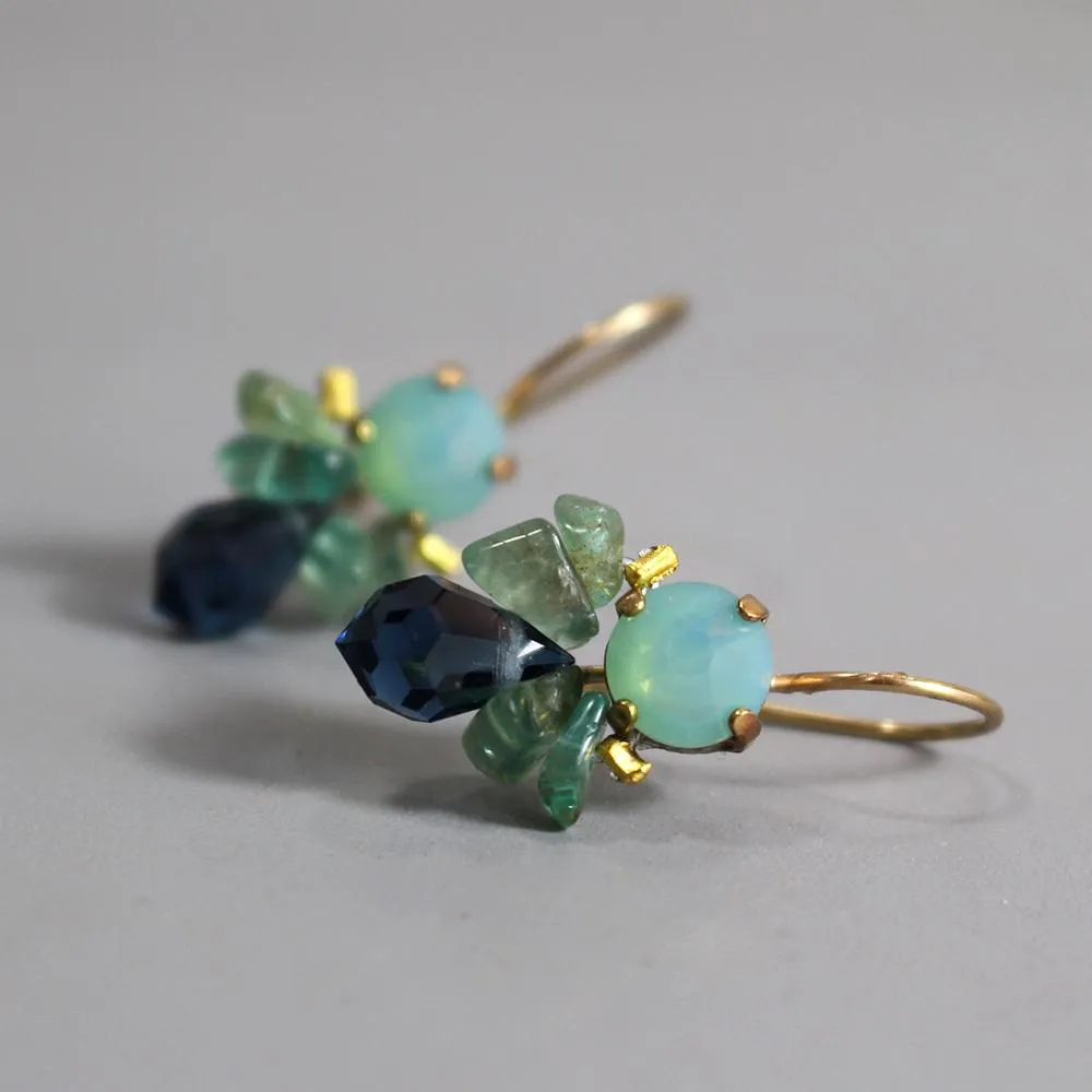 Blue Swarovski Apatite Bee Earrings