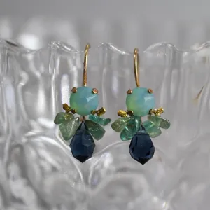 Blue Swarovski Apatite Bee Earrings